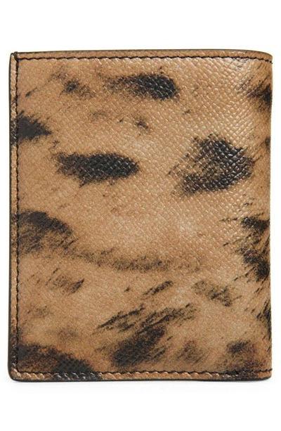 Shop Tom Ford Leopard Print Leather Card Case In Sand/ Black