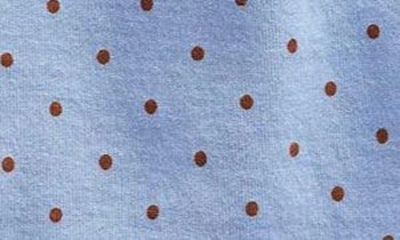Shop Mini Boden Dot Print Double Sided Long Sleeve Dress In Butterscotch Brown