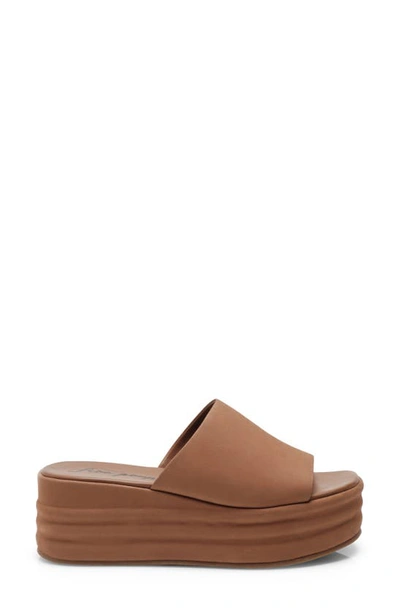 Free People Harbor Womens Leather Boho Slide Sandals In Tan