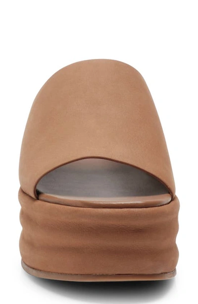 Free People Harbor Womens Leather Boho Slide Sandals In Tan