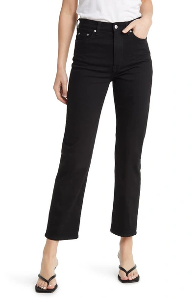 Shop & Other Stories Slim Fit Organic Cotton Blend Crop Jeans In Rinsed Black