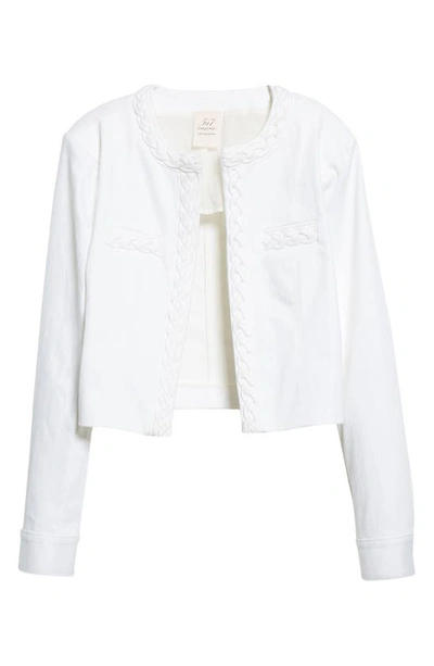 Shop Cinq À Sept Ayala Braided Cotton Blend Jacket In White