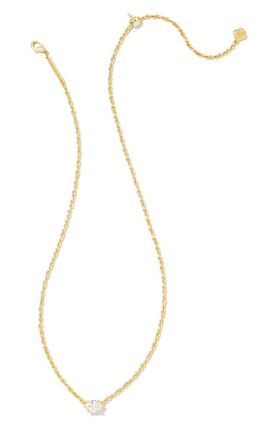 Shop Kendra Scott Cailin Cubic Zirconia Station Necklace In Gold/ Metal White