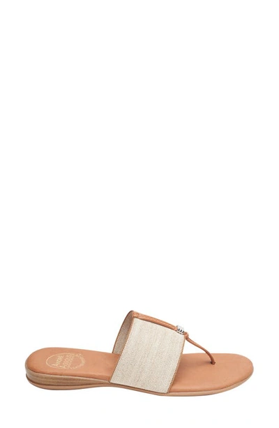 Shop Andre Assous Nice Featherweights™ Slide Sandal In Beige Linen