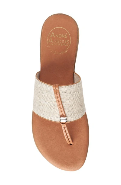 Shop Andre Assous Nice Featherweights™ Slide Sandal In Beige Linen