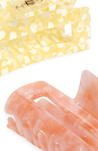 Shop Tasha Assorted 2-pack Rectangular Jaw Hair Clips In Blush Butter