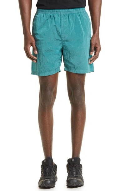 Shop Stone Island Nylon Shorts In Turquoise