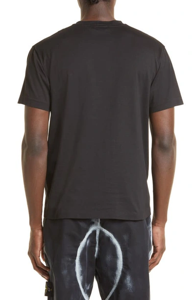 Shop Stone Island Embroidered Logo T-shirt In Black
