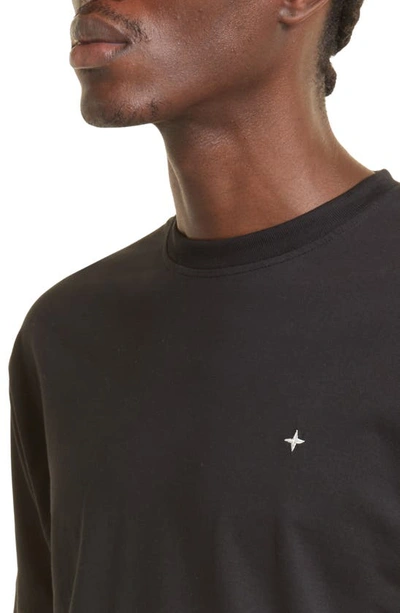 Shop Stone Island Embroidered Logo T-shirt In Black