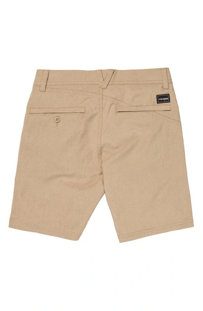 Volcom Kids' Cross Shred Static Shorts In Dark Khaki