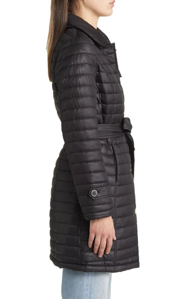 Via Spiga Water Resistant Quilted Trench Coat In Black