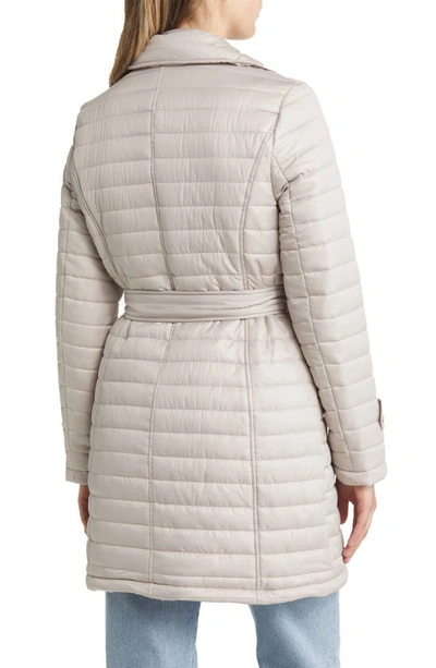 Shop Via Spiga Water Resistant Quilted Trench Coat In Oyster