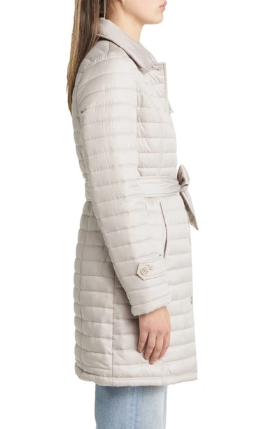 Via Spiga Water Resistant Quilted Trench Coat In Oyster