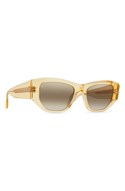 Shop Raen Ynez 54mm Mirrored Square Sunglasses In Champagne Crystal/ Mink