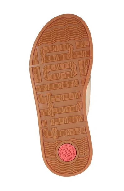 Shop Fitflop F-mode Metallic Slide Sandal In Platino