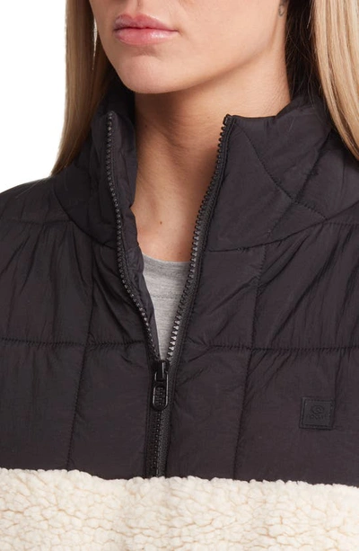 Shop Rip Curl Anti-series Anoeta Water Repellent Quarter Zip Fleece Jacket In Black