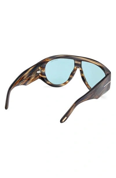 Shop Tom Ford Bronson 60mm Polarized Pilot Sunglasses In Havana/ Other / Blue