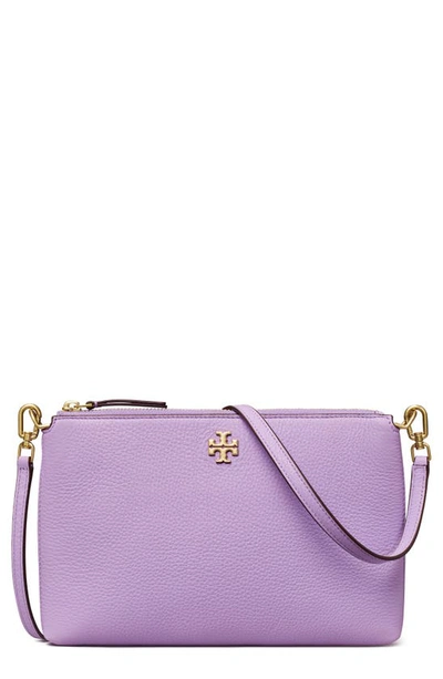 TORY BURCH: Kira Pebbled crossbody bag in textured leather - Beige