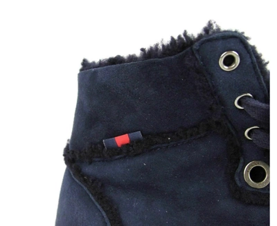 Shop Gucci Men's Navy Shearling High-top Sneaker In Blue