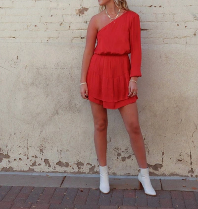 Shop Bb Dakota Zinnia One Sleeve Dress In Medium Red