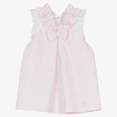 Shop Balloon Chic Girls Pink & White Stripe Cotton Dress