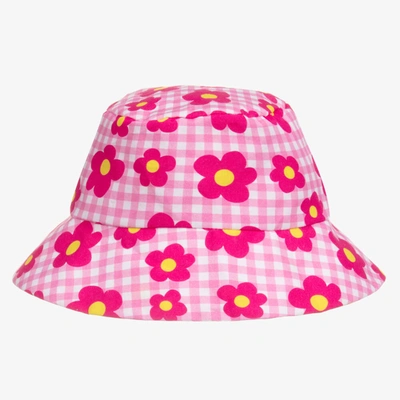 Shop Agatha Ruiz De La Prada Girls Pink Gingham Floral Bucket Hat