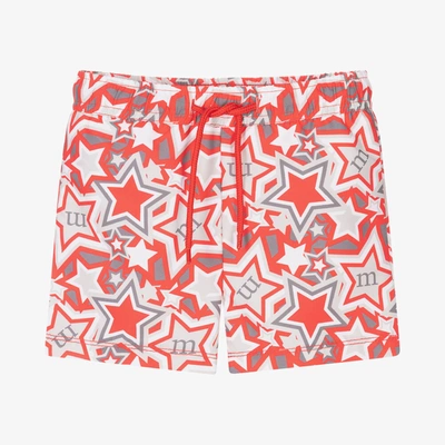 Shop Mitch & Son Boys Red & Grey Star Swim Shorts