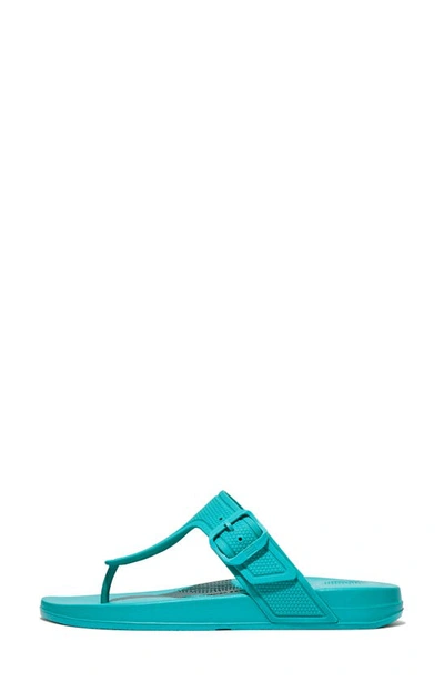 Shop Fitflop Iqushion Buckle Flip Flop In Tahiti Blue