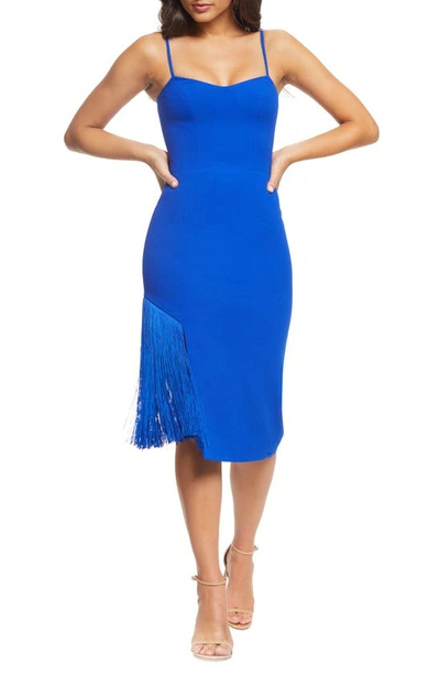 Shop Dress The Population Rory Midi Dress In Electric Blue