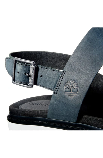 Shop Timberland Safari Dawn Platform Sandal In Black Nubuck Leather