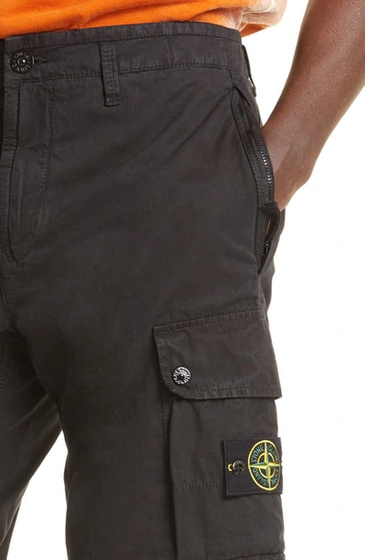 Stone Island Men Slim-fit Cargo Bermuda Shorts With Zip Pockets In Black