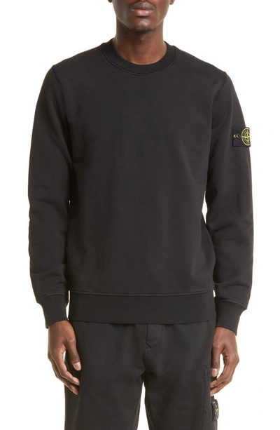 Stone Island Core Fleece Crewneck Sweatshirt In Black | ModeSens