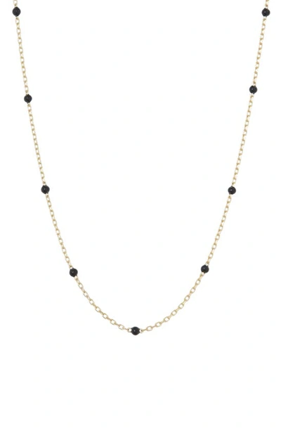 Argento Vivo Enamel Dot Station Necklace In Gold/ Black