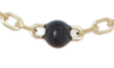 Shop Argento Vivo Sterling Silver Enamel Dot Station Necklace In Gold/ Black