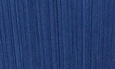 Shop Issey Miyake Pleated Long Sleeve Midi Dress In Deep Blue