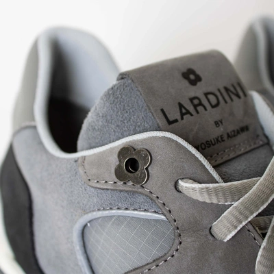 Shop Lardini Gray Suede Men's Sneakers