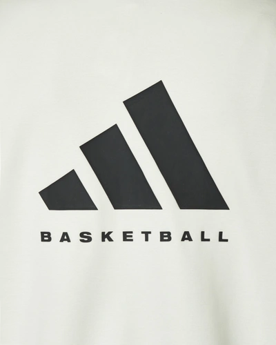 Shop Adidas Originals Basketball Hooded Sweatshirt In White