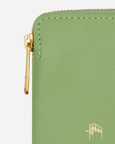 Shop Mister Green Leather Zippered Wallet In Green