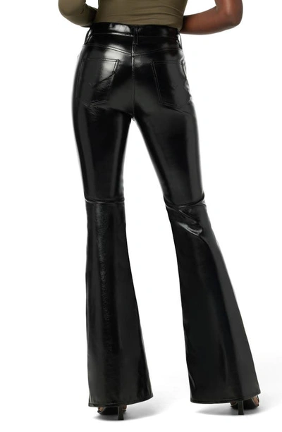 Hudson Holly High Rise Flared Jeans In Black Patent In Black Patent