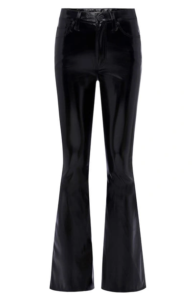 Hudson Holly High Rise Flared Jeans In Black Patent In Black Patent