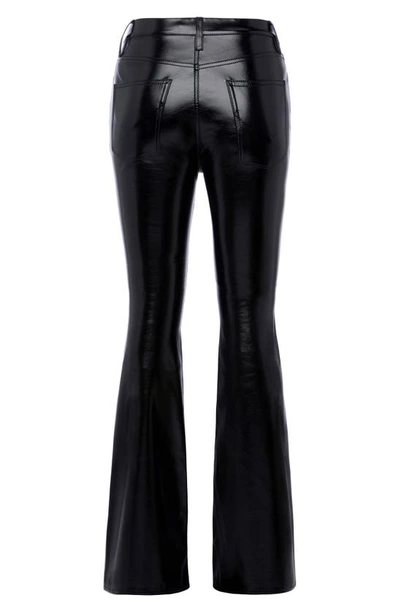 Hudson Holly High Rise Flared Jeans In Black Patent In Black Patent
