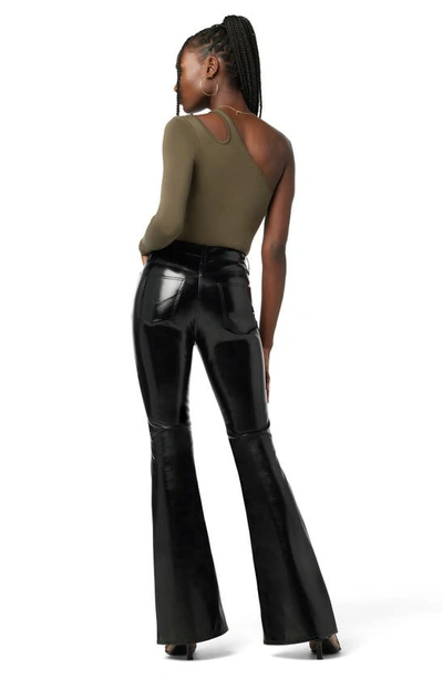 Hudson Holly High Rise Flared Jeans In Black Patent In Black Patent