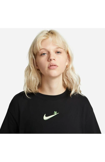 Shop Nike Sportswear Boyfriend Swoosh Logo T-shirt In Black