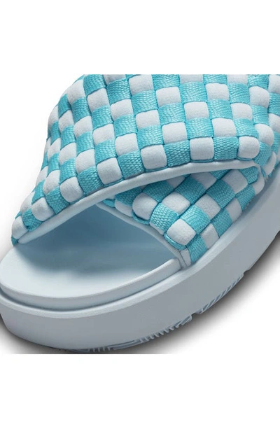 Shop Jordan Sophia Crisscross Slide Sandal In Baltic Blue/ Chambray/ White