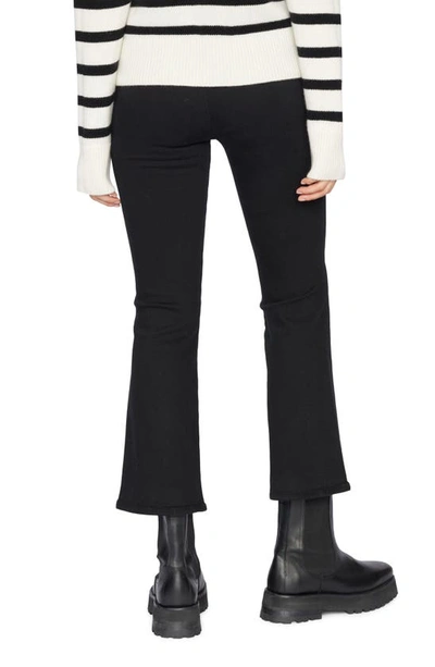 Frame The Jetset High Rise Crop Bootcut Jeans In Sheen Noir In Sheen Noir