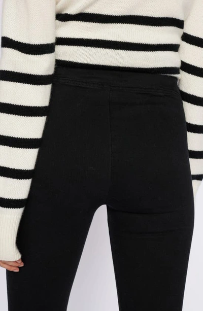 Frame The Jetset High Rise Crop Bootcut Jeans In Sheen Noir In Sheen Noir