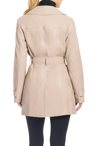 Shop Sanctuary Faux Leather Trench Coat In Sawdust