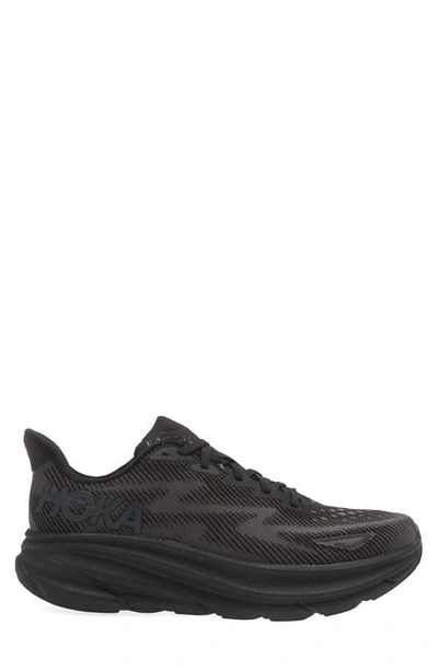 Shop Hoka Clifton 9 Running Shoe In Black / Black