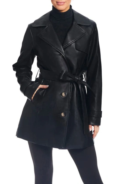 Shop Sanctuary Faux Leather Trench Coat In Black
