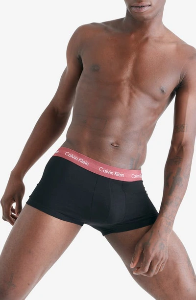 Shop Calvin Klein 3-pack Stretch Cotton Trunks In Black Combo